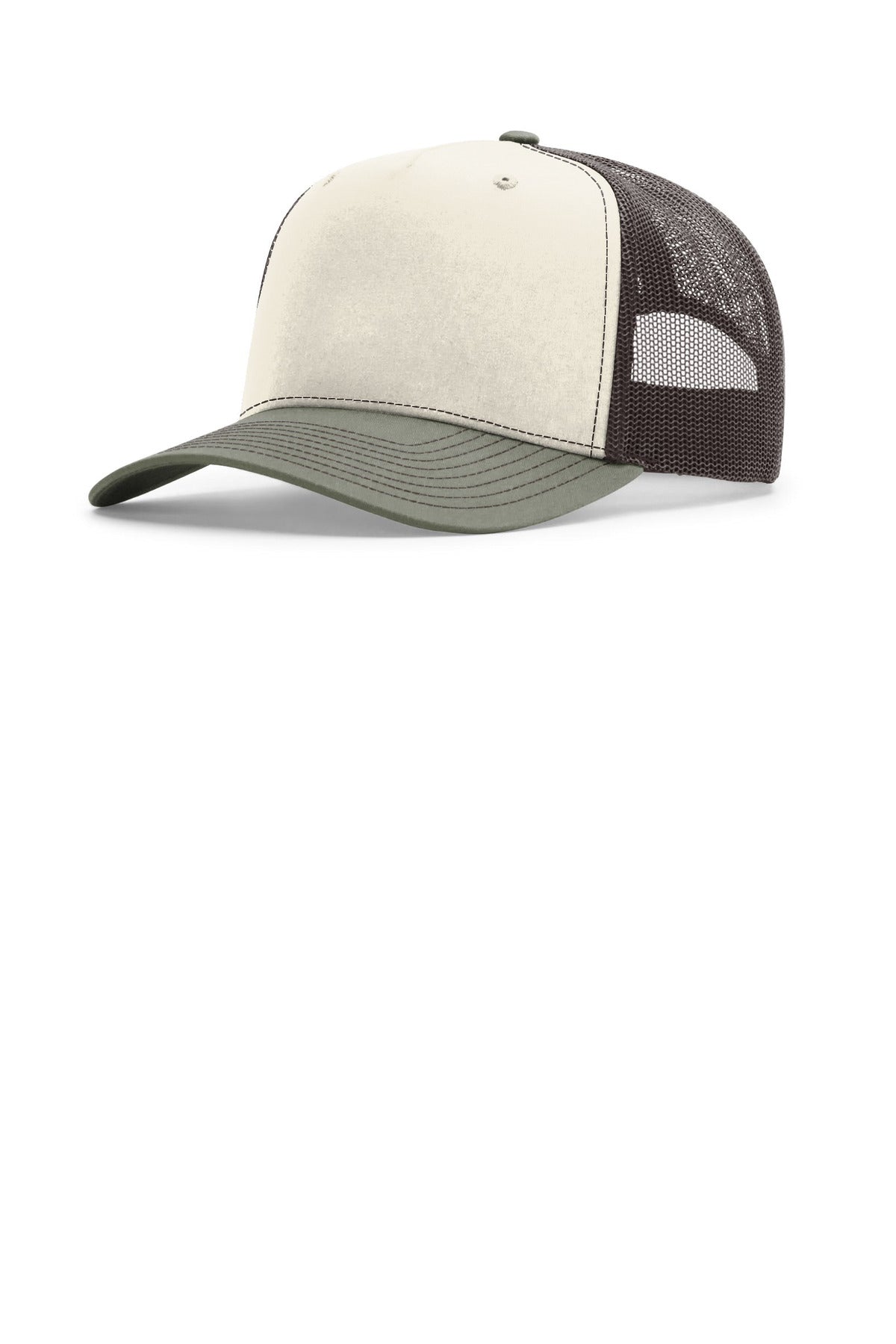 Richardson Five-Panel Champ Trucker 112FPC - Birch/ Brown/ Loden - front