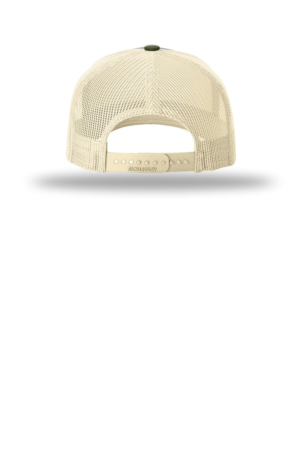 Richardson Five-Panel Trucker 112FP - Heather Grey/ Birch/ Army Olive - back