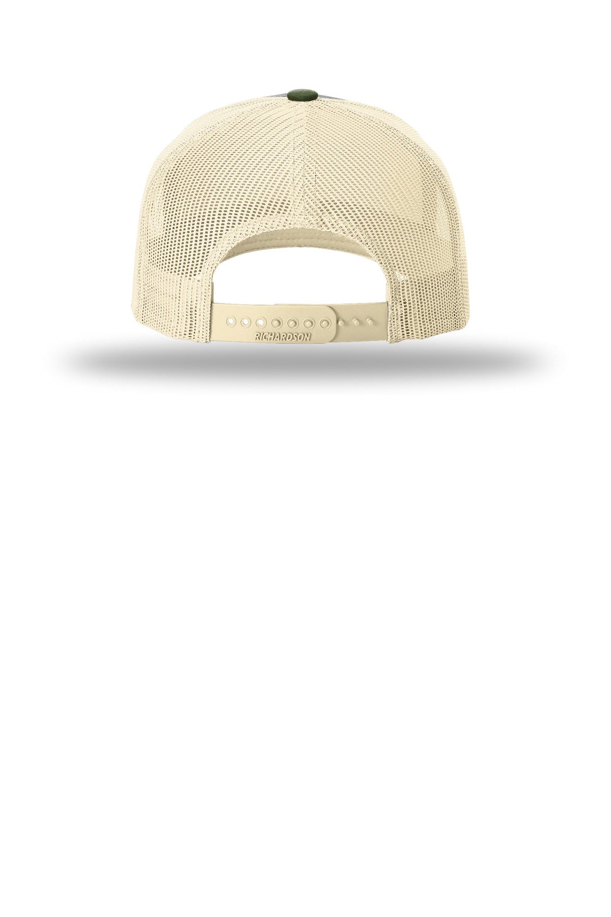 Richardson Five-Panel Trucker 112FP - Heather Grey/ Birch/ Army Olive - back