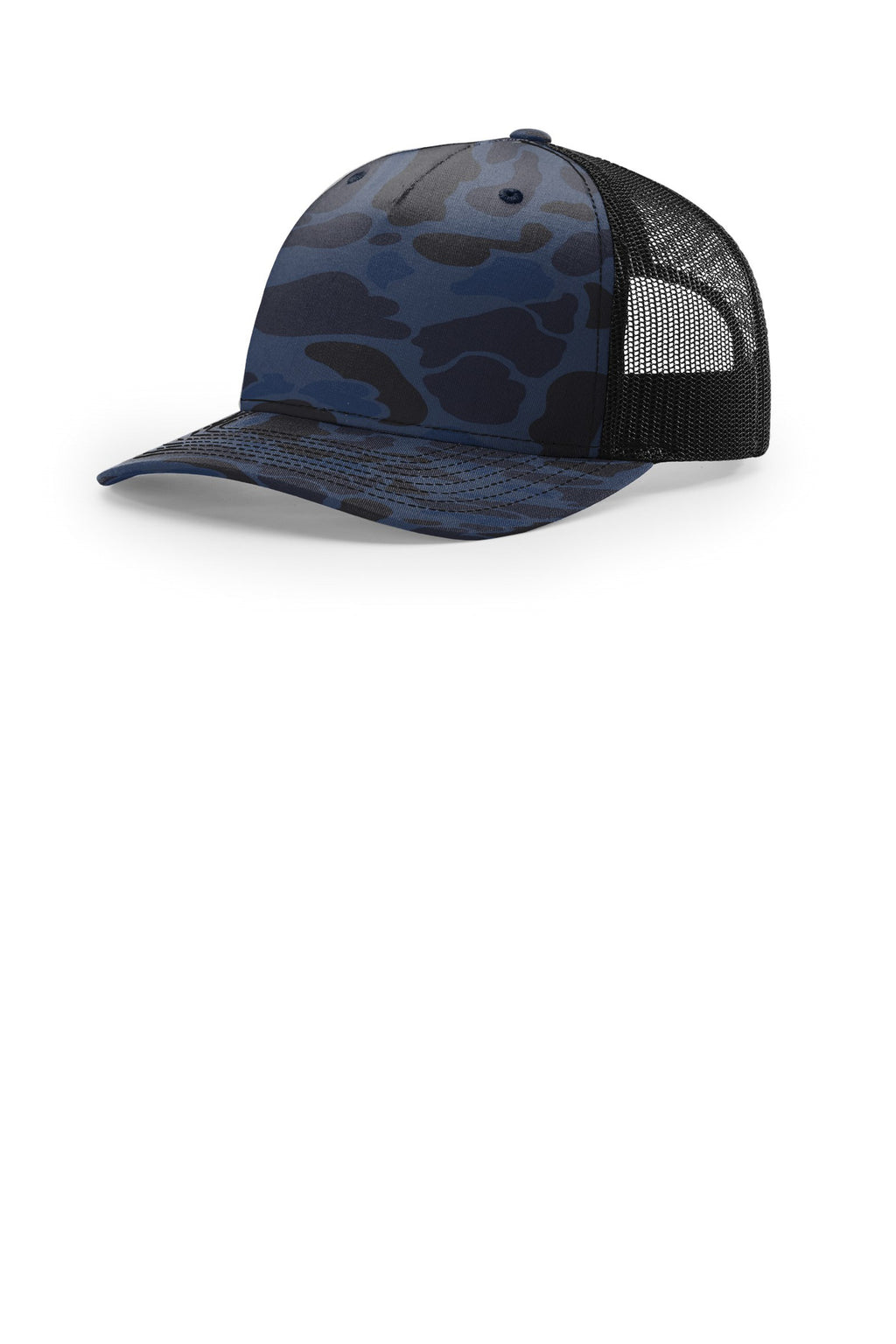 Richardson Printed Five-Panel Trucker 112PFP - Admiral Duck Camo/ Black - front