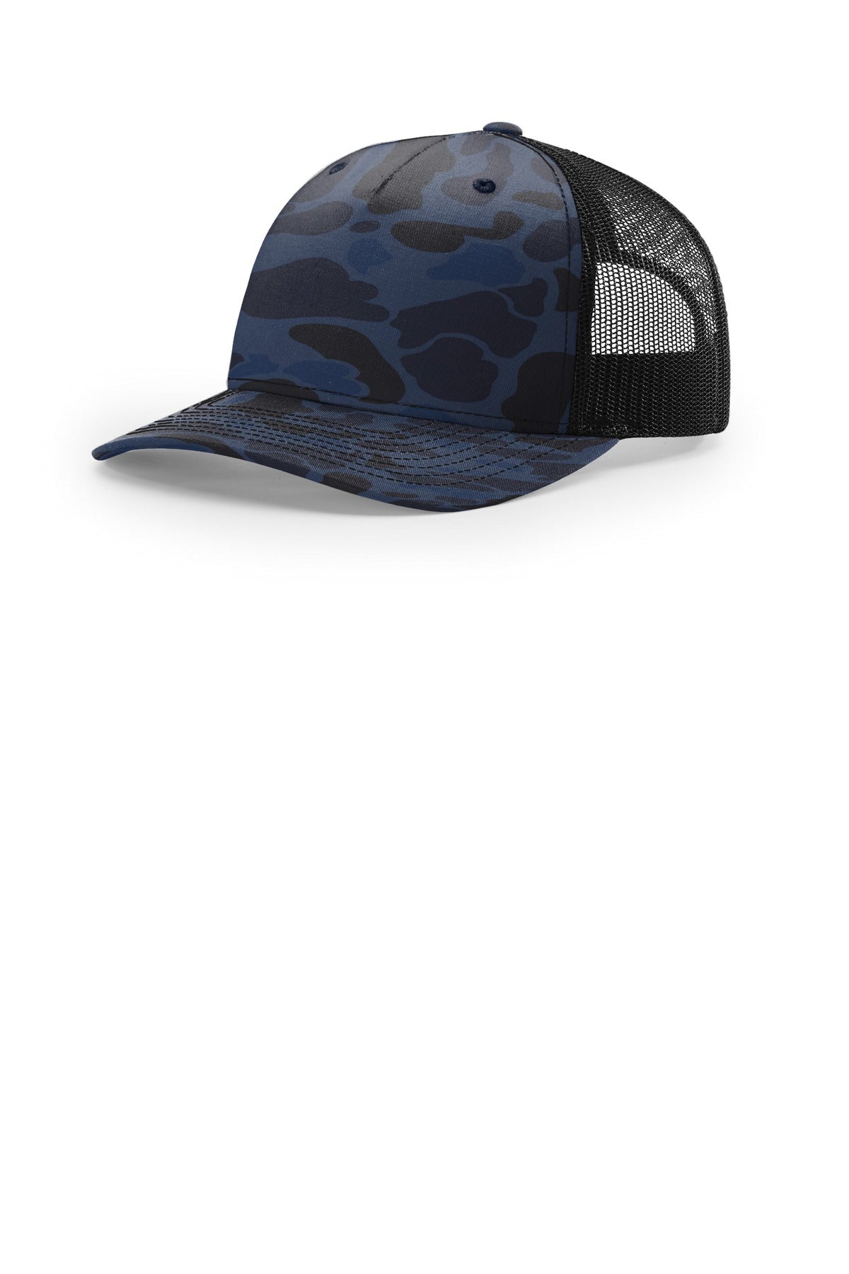 Richardson Printed Five-Panel Trucker 112PFP - Admiral Duck Camo/ Black - front