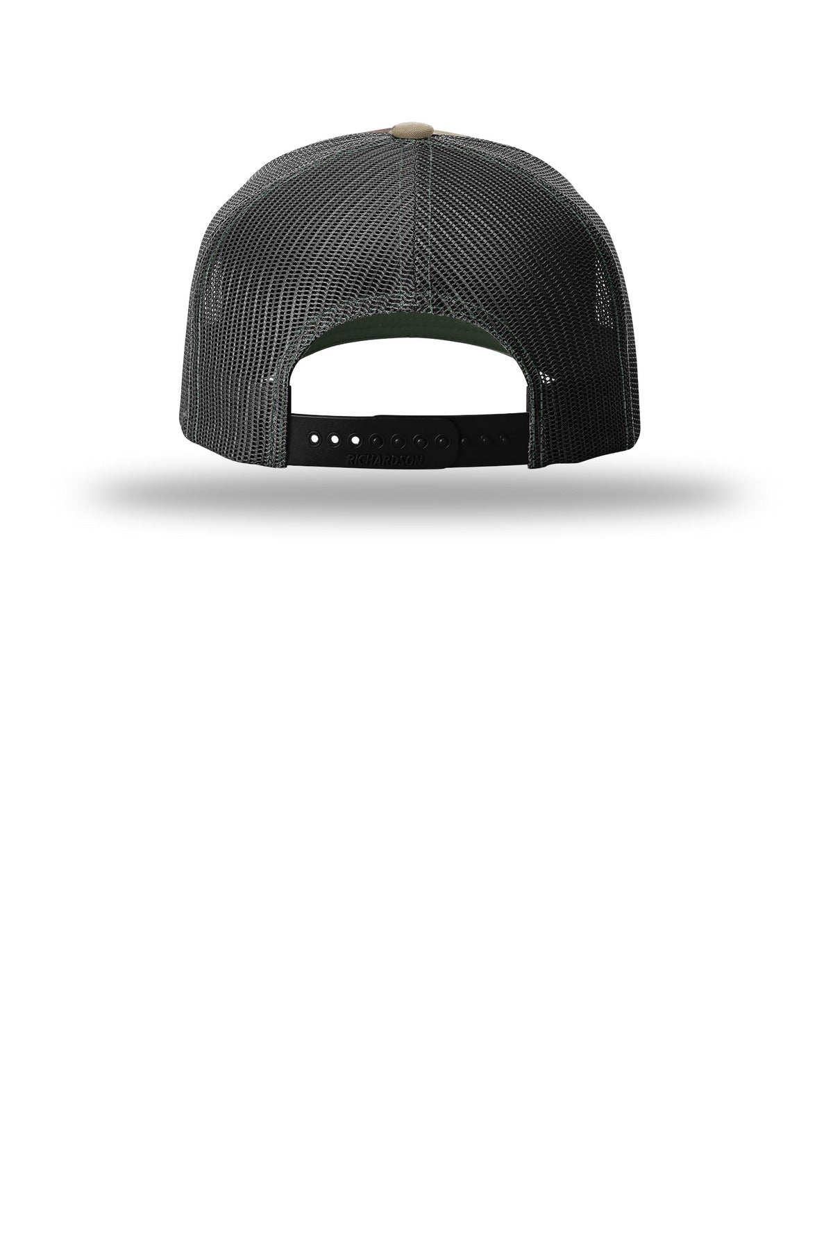 Richardson Printed Five-Panel Trucker 112PFP - Green Camo/ Black - back