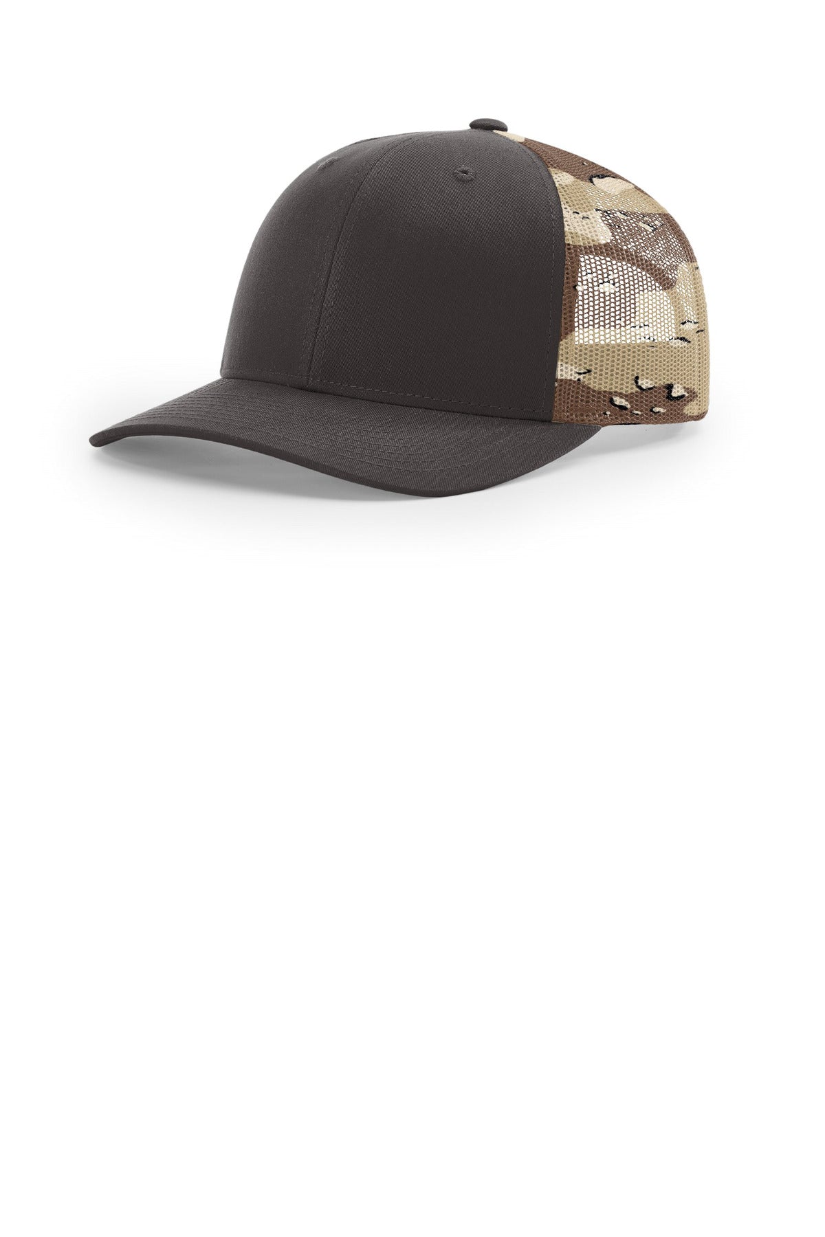 Richardson Printed Mesh Trucker 112PM - Brown/ Desert Camo - front