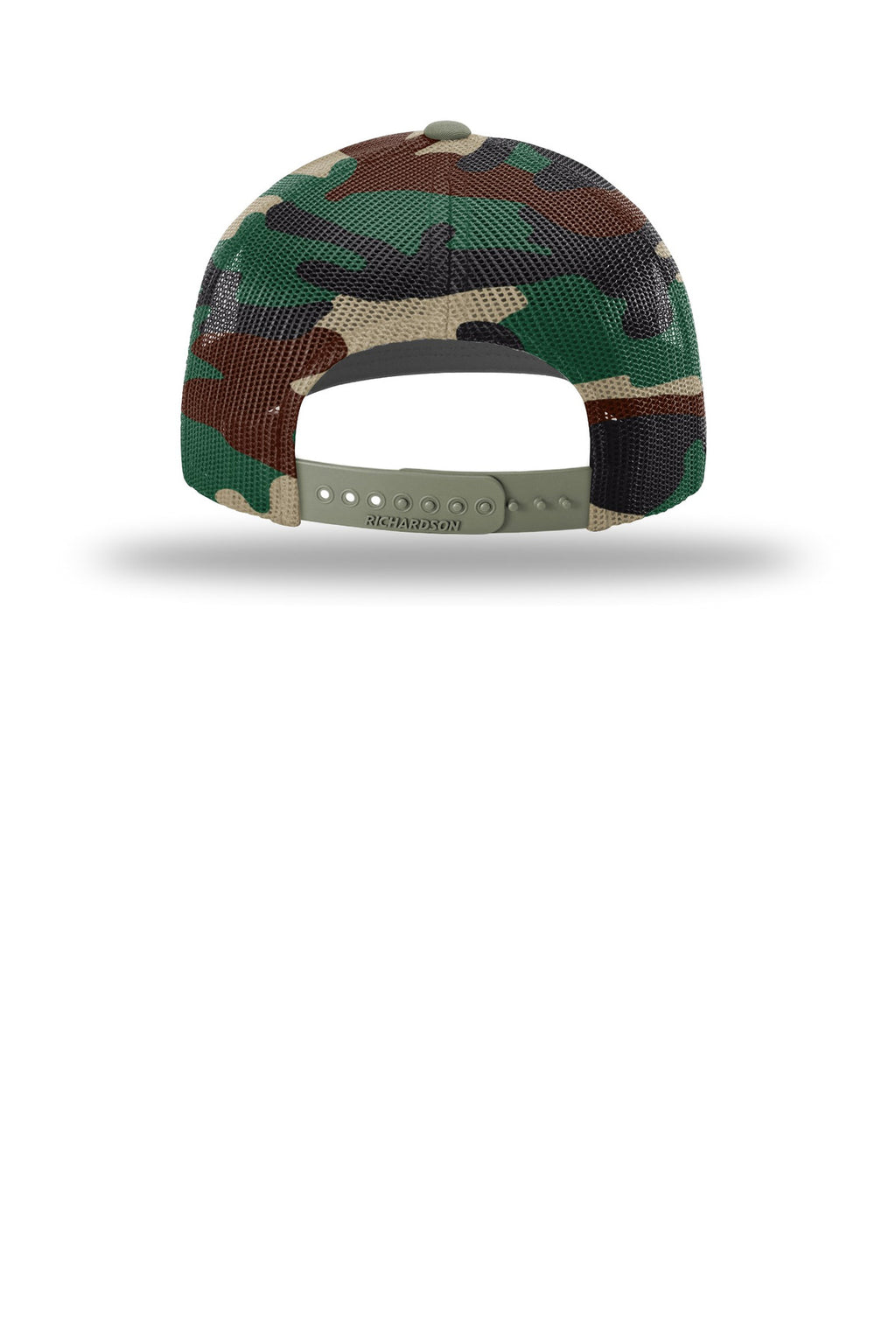 Richardson Printed Mesh Trucker 112PM - Loden/ Green Camo - back