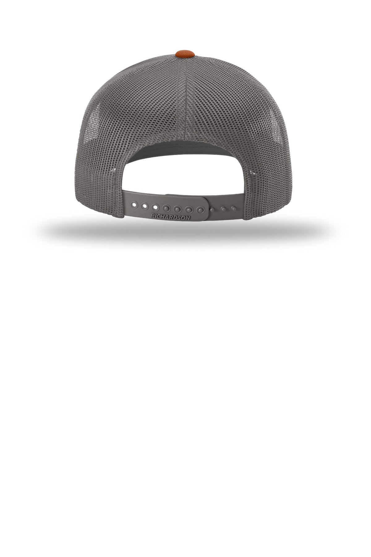 Richardson Trucker Cap 112 - Heather Grey/ Charcoal/ Dark Orange - back