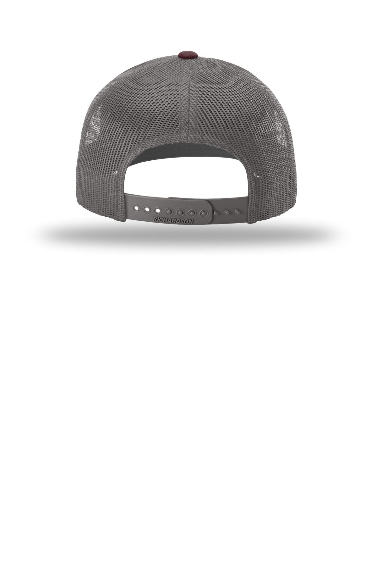 Richardson Trucker Cap 112 - Heather Grey/ Charcoal/ Maroon - back