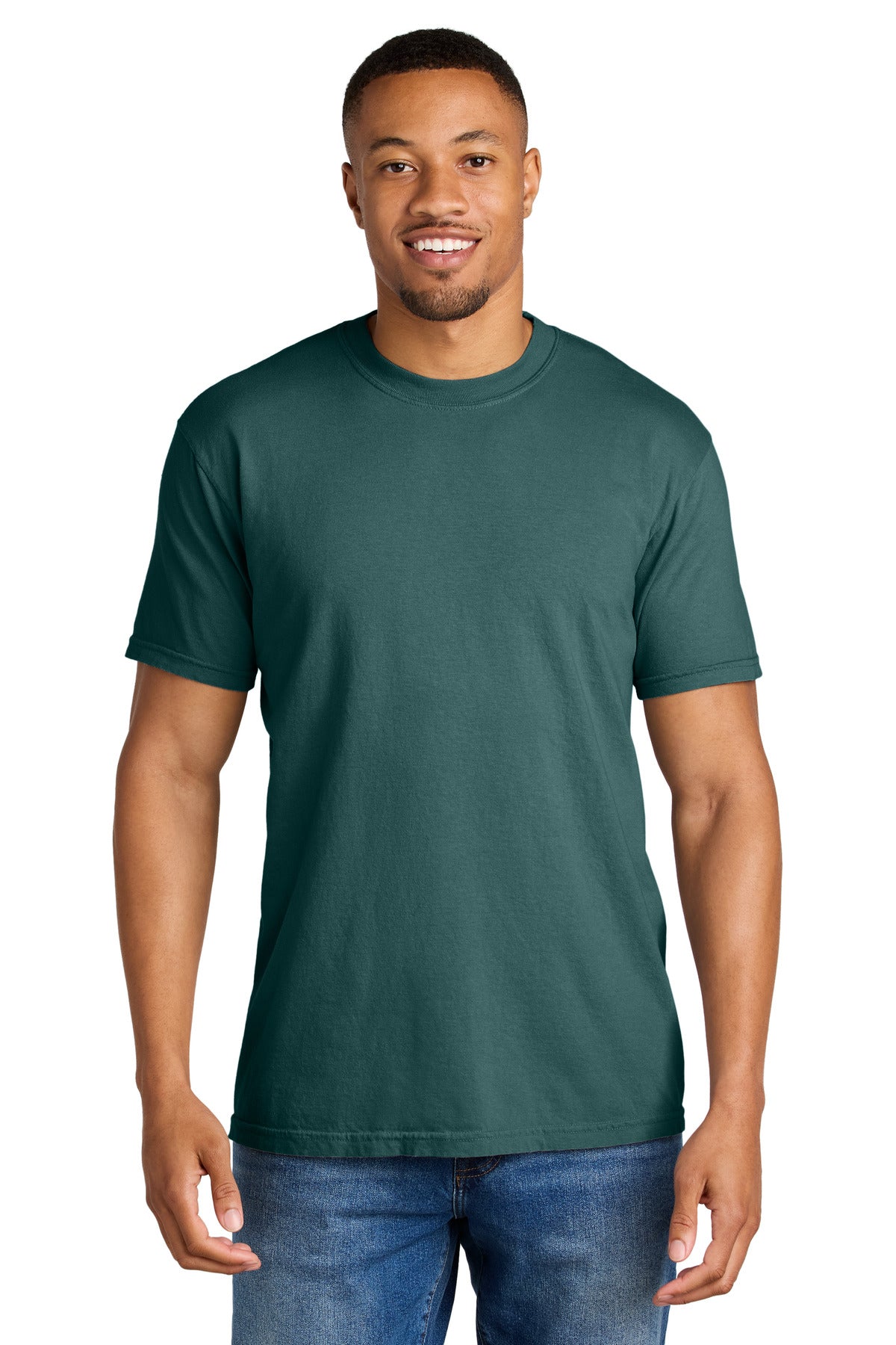 COMFORT COLORS Heavyweight Ring Spun Tee. 1717 - Blue Spruce - front