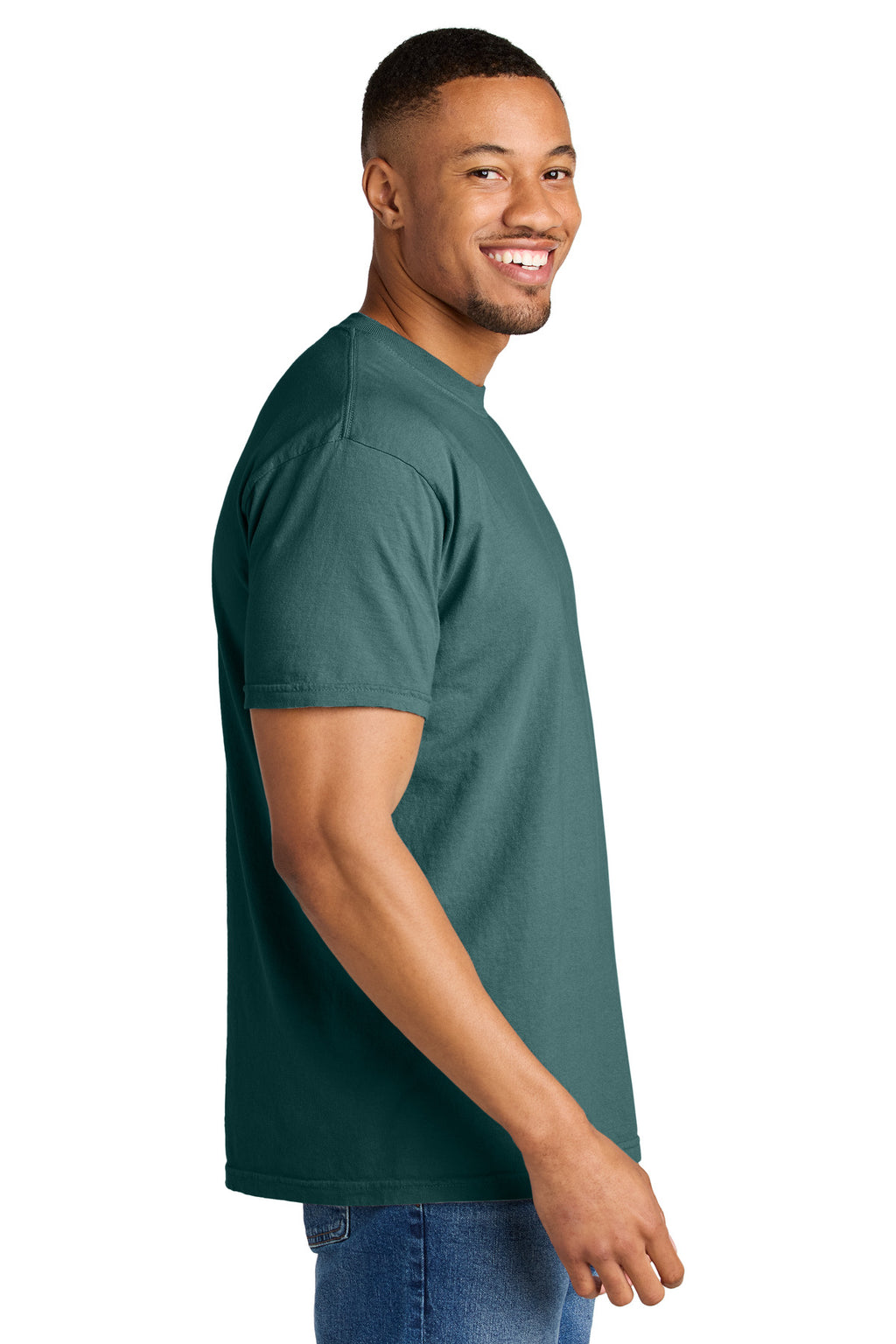 COMFORT COLORS Heavyweight Ring Spun Tee. 1717 - Blue Spruce - side