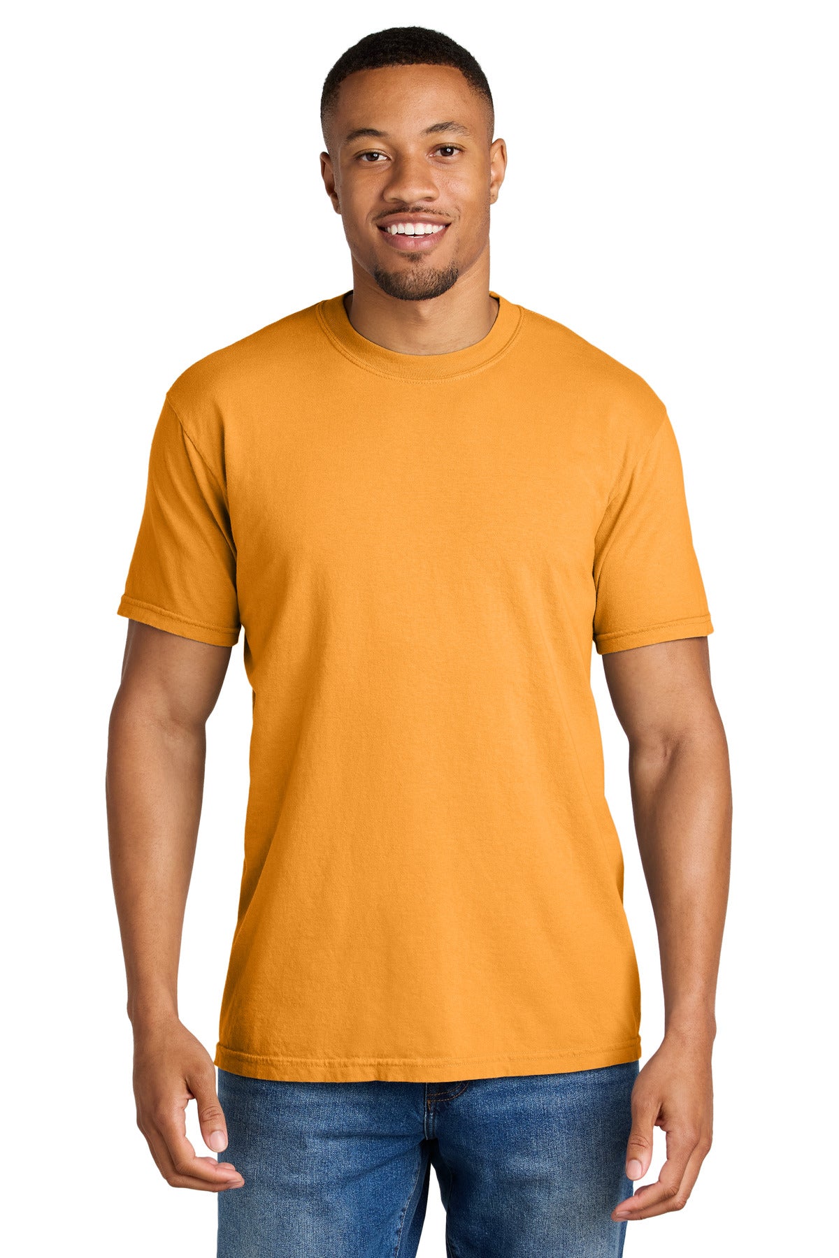 COMFORT COLORS Heavyweight Ring Spun Tee. 1717 - Bright Orange - front