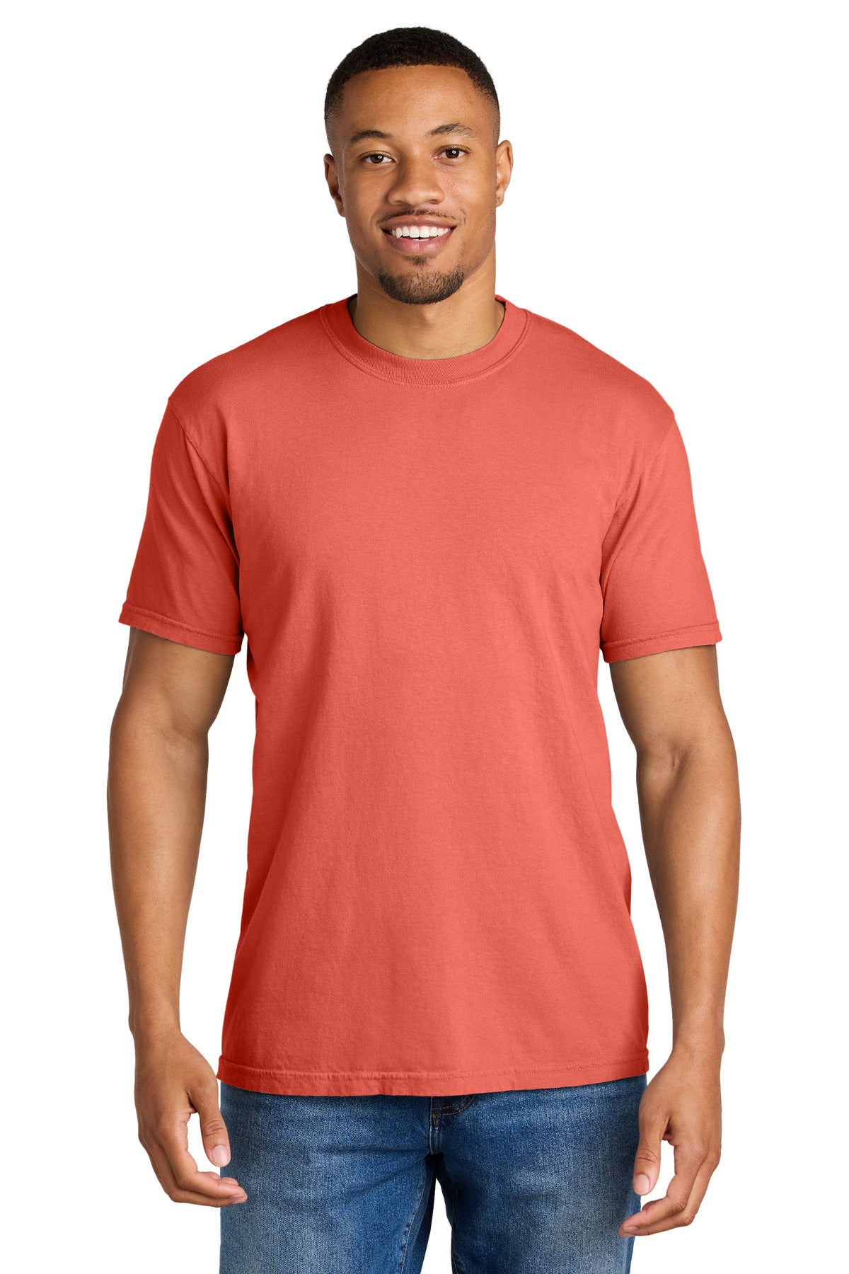 COMFORT COLORS Heavyweight Ring Spun Tee. 1717 - Bright Salmon - front