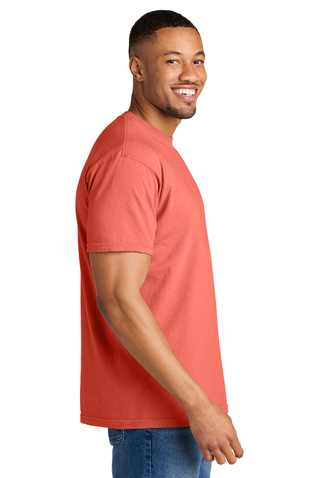 COMFORT COLORS Heavyweight Ring Spun Tee. 1717 - Bright Salmon - side