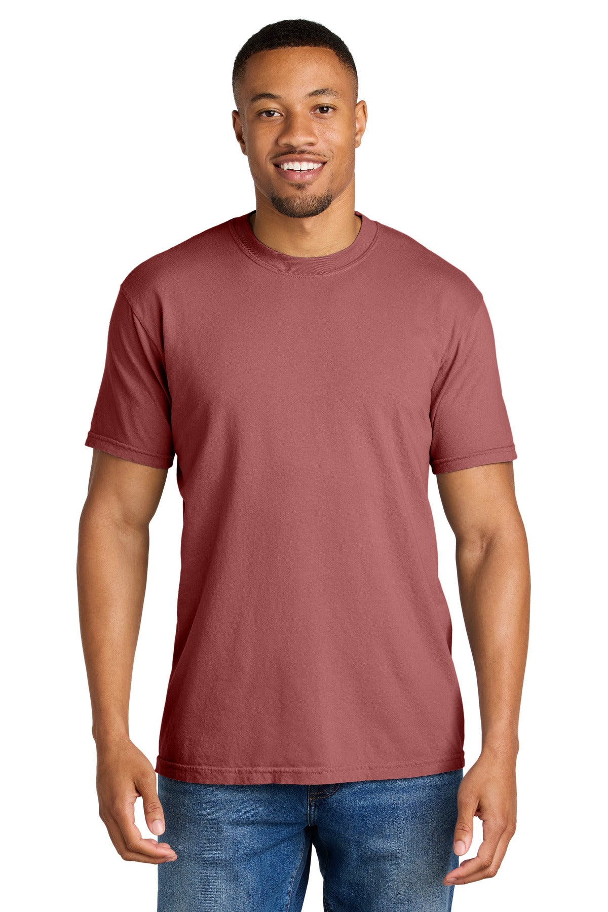 COMFORT COLORS Heavyweight Ring Spun Tee. 1717 - Crimson - front