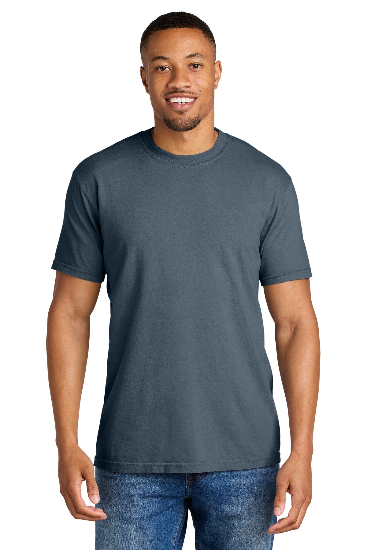 COMFORT COLORS Heavyweight Ring Spun Tee. 1717 - Denim - front
