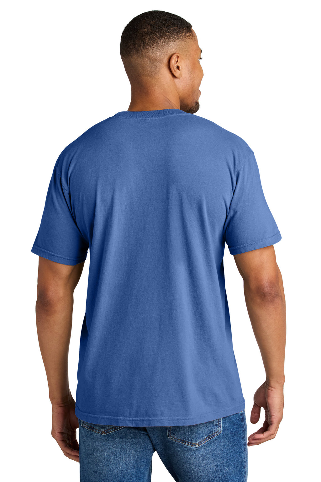 COMFORT COLORS Heavyweight Ring Spun Tee. 1717 - Flo Blue - back