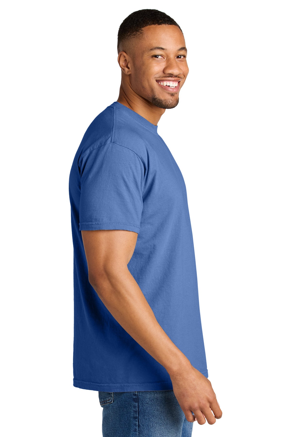 COMFORT COLORS Heavyweight Ring Spun Tee. 1717 - Flo Blue - side