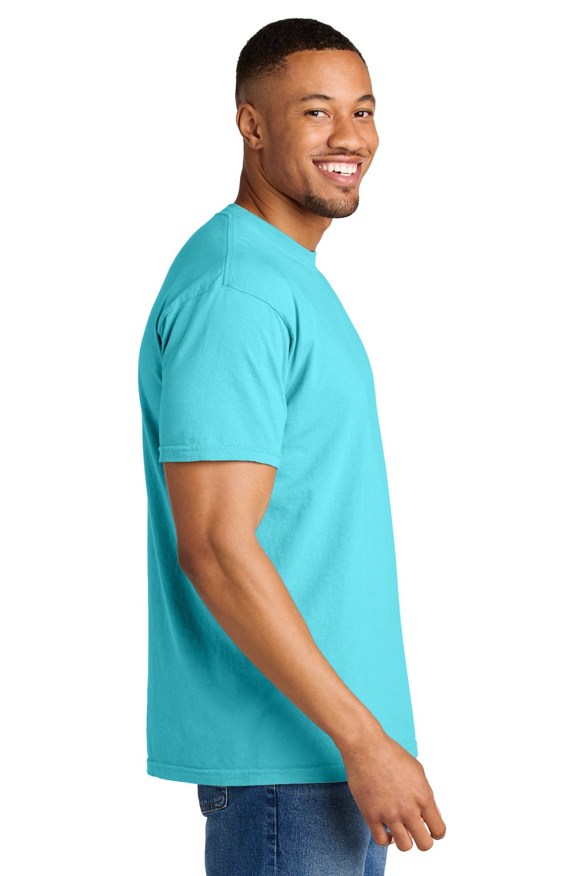COMFORT COLORS Heavyweight Ring Spun Tee. 1717 - Lagoon - side