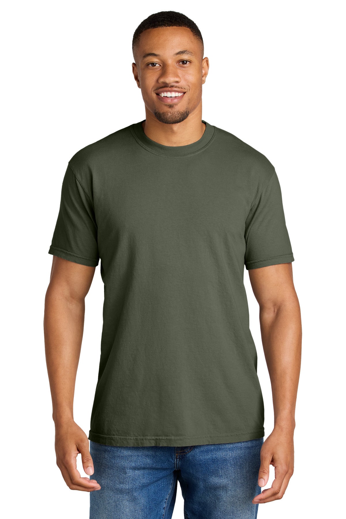 COMFORT COLORS Heavyweight Ring Spun Tee. 1717 - Moss - front
