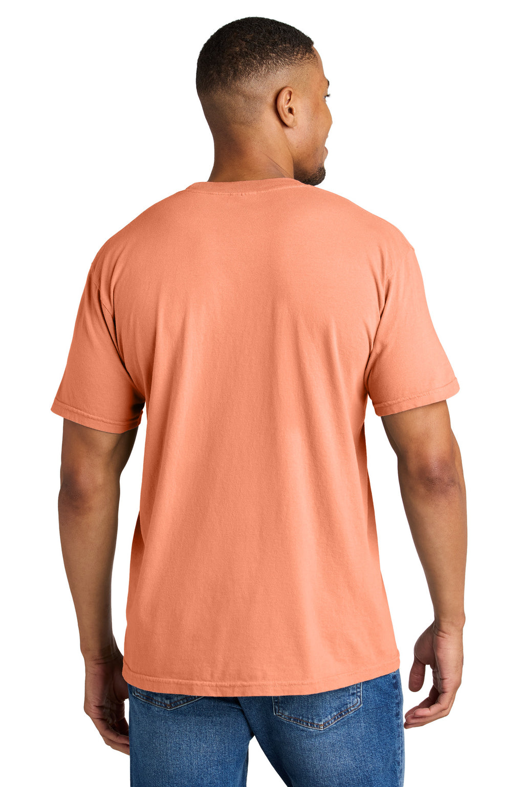 COMFORT COLORS Heavyweight Ring Spun Tee. 1717 - Neon Cantaloupe - back