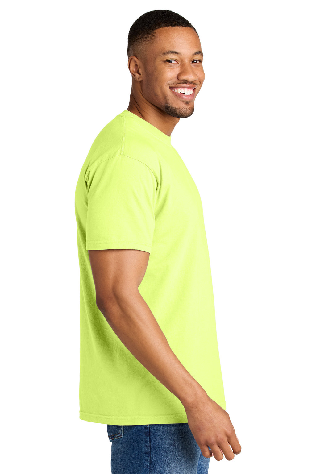 COMFORT COLORS Heavyweight Ring Spun Tee. 1717 - Neon Lemon - side