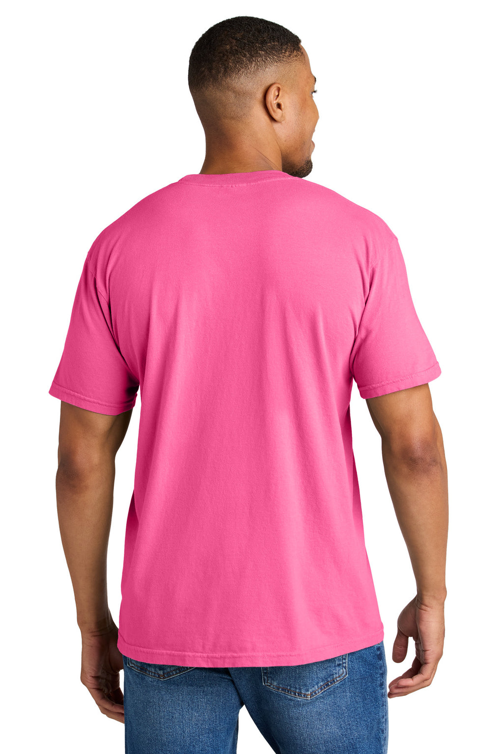 COMFORT COLORS Heavyweight Ring Spun Tee. 1717 - Neon Pink - back