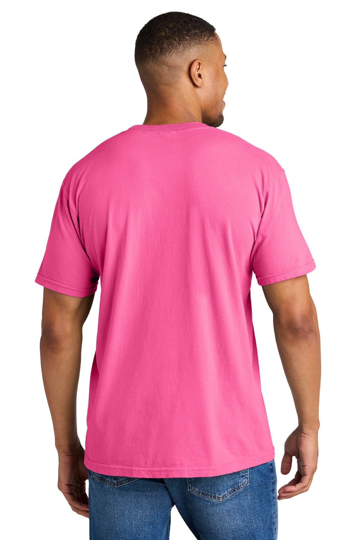 COMFORT COLORS Heavyweight Ring Spun Tee. 1717 - Neon Pink - back