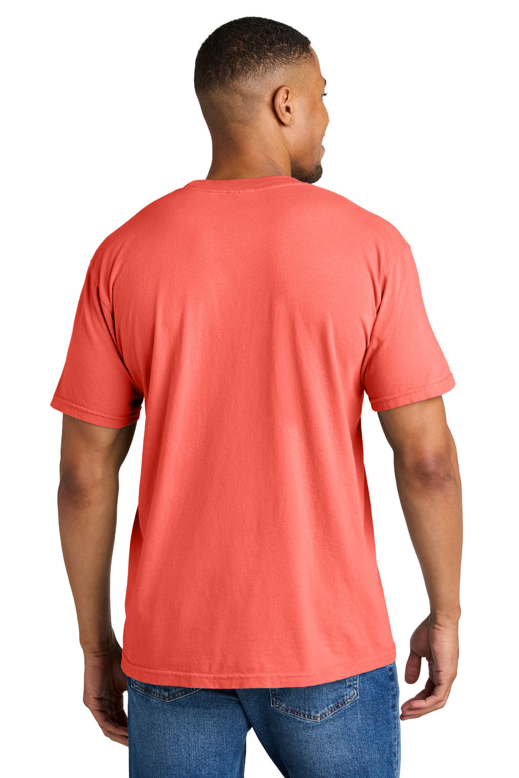 COMFORT COLORS Heavyweight Ring Spun Tee. 1717 - Neon Red Orange - back