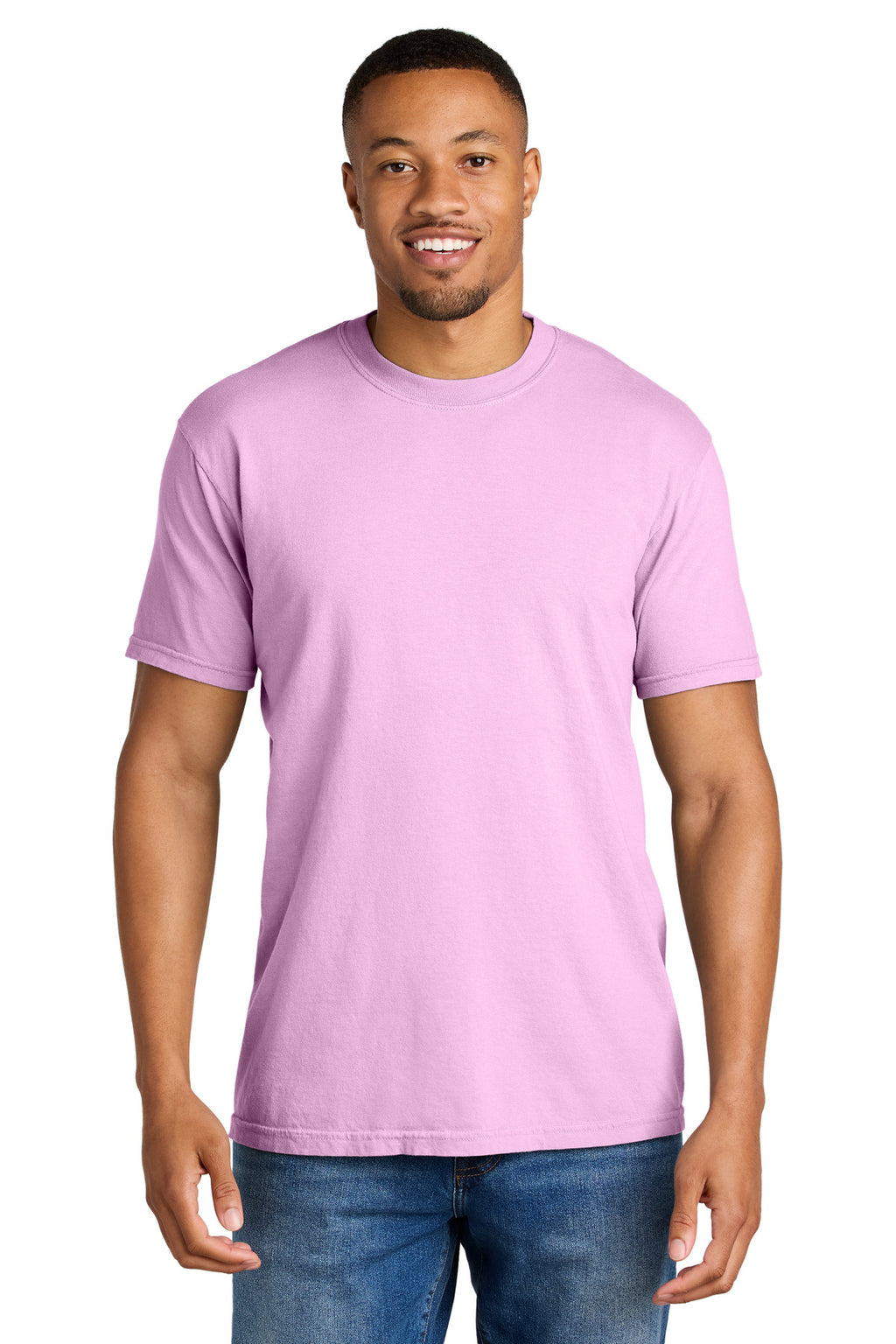 COMFORT COLORS Heavyweight Ring Spun Tee. 1717 - Rose Quartz - front