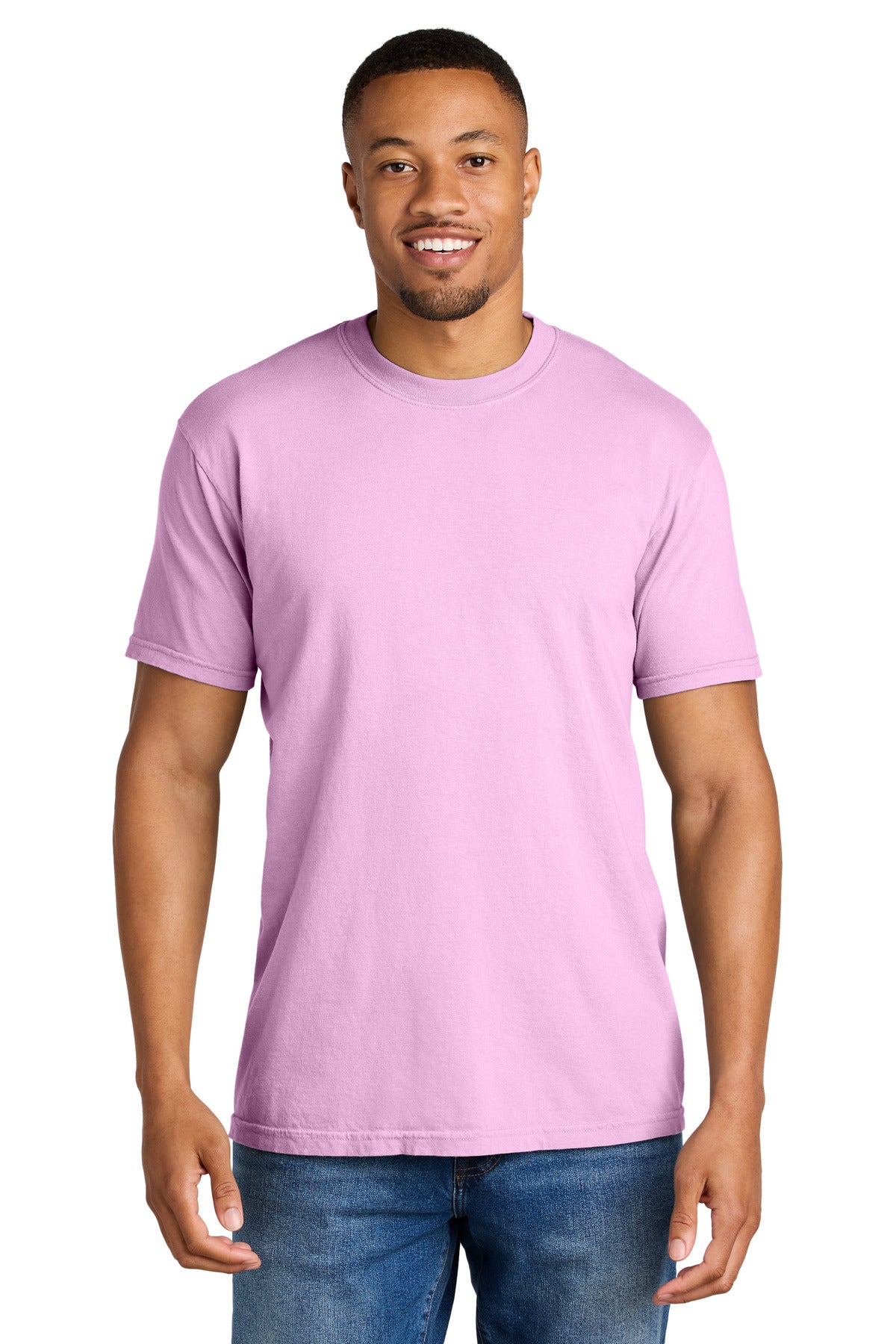 COMFORT COLORS Heavyweight Ring Spun Tee. 1717 - Rose Quartz - front
