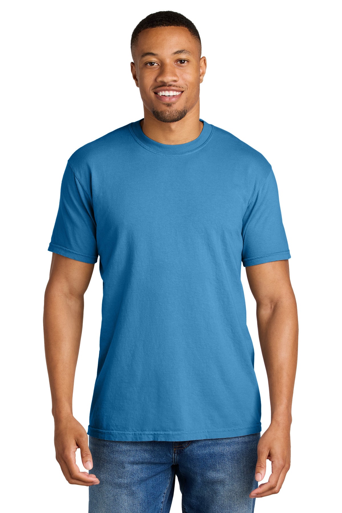 COMFORT COLORS Heavyweight Ring Spun Tee. 1717 - Royal Caribe - front