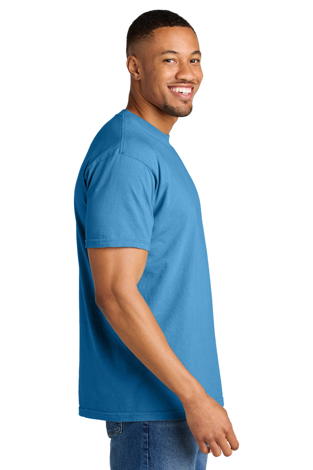 COMFORT COLORS Heavyweight Ring Spun Tee. 1717 - Royal Caribe - side