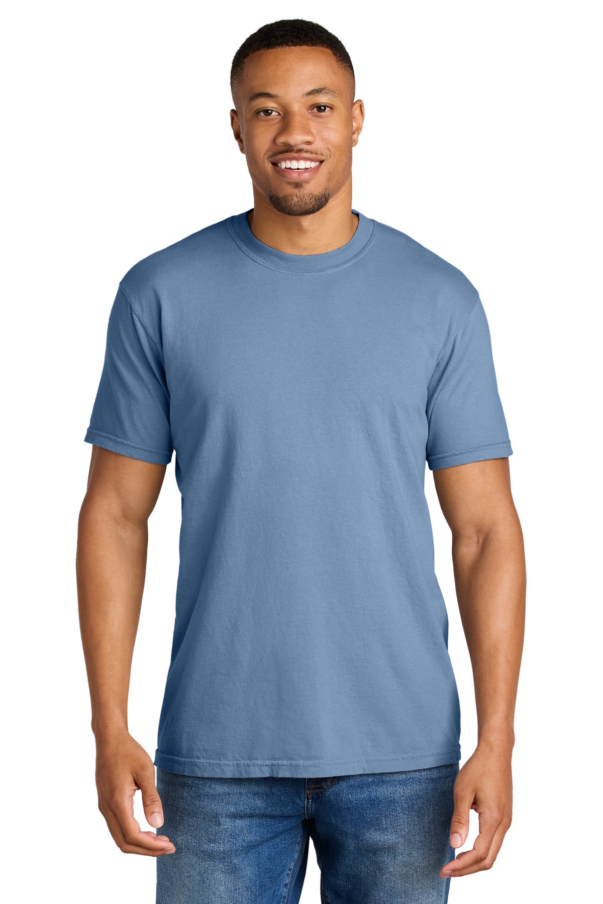 COMFORT COLORS Heavyweight Ring Spun Tee. 1717 - Washed Denim - front