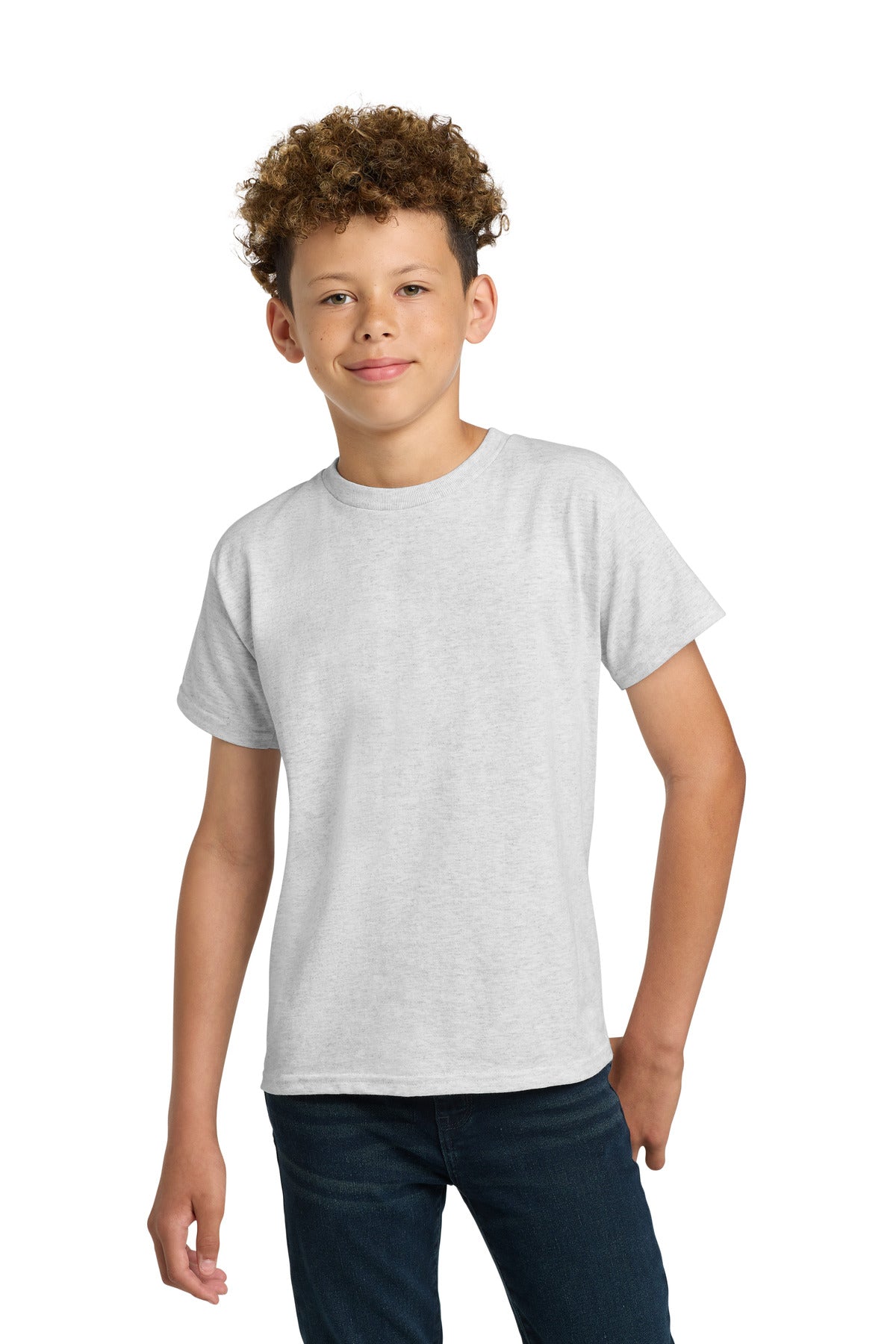 Gildan - Youth Ultra Cotton 100% US Cotton T-Shirt. 2000B - Ash - front