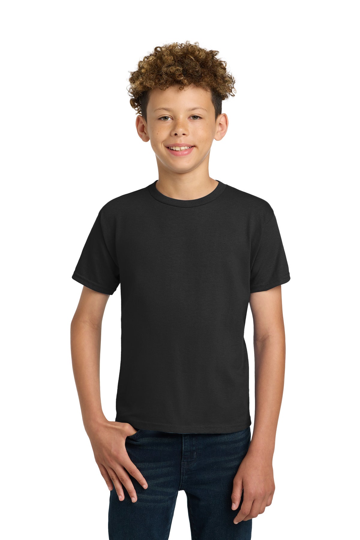 Gildan - Youth Ultra Cotton 100% US Cotton T-Shirt. 2000B - Black - front