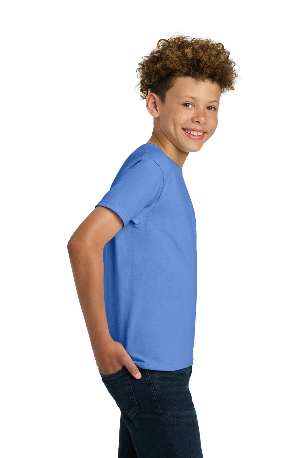 Gildan - Youth Ultra Cotton 100% US Cotton T-Shirt. 2000B - Carolina Blue - side