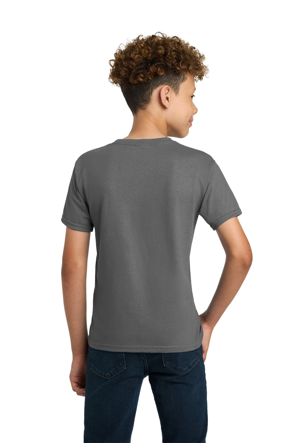 Gildan - Youth Ultra Cotton 100% US Cotton T-Shirt. 2000B - Charcoal - back