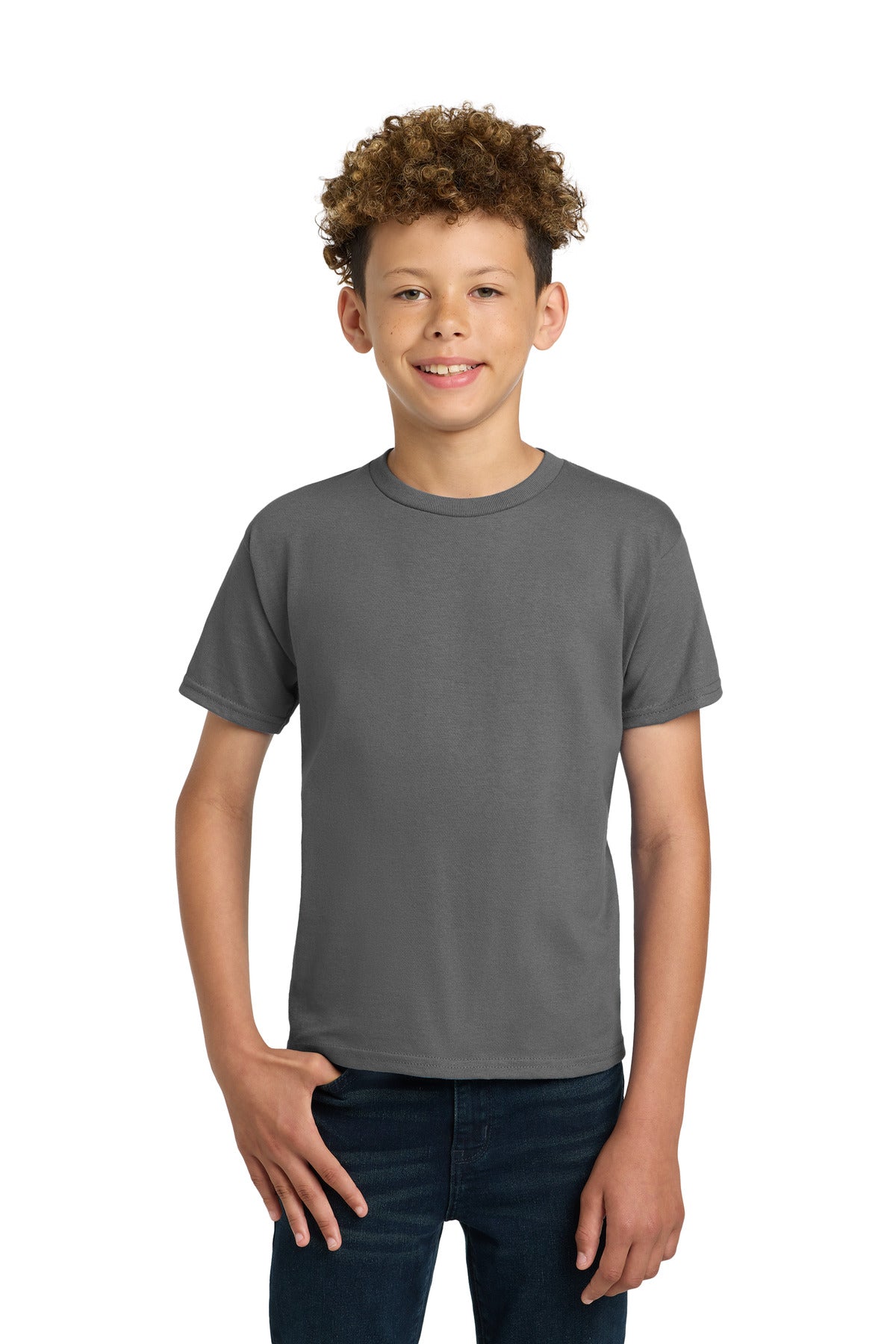 Gildan - Youth Ultra Cotton 100% US Cotton T-Shirt. 2000B - Charcoal - front