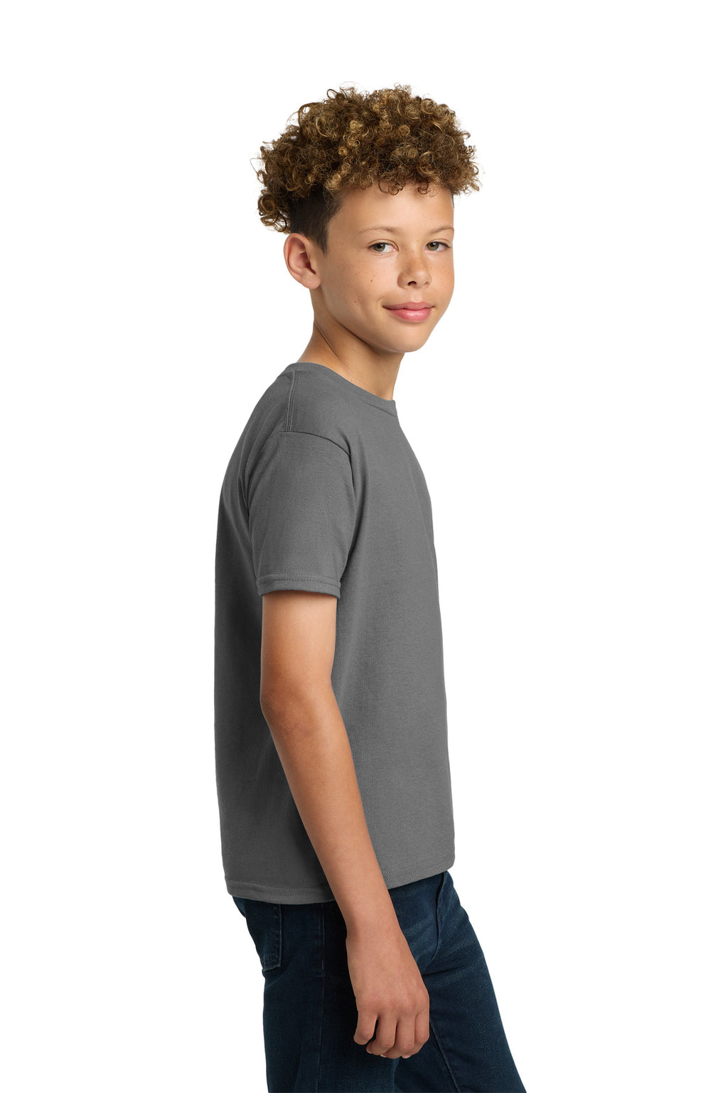 Gildan - Youth Ultra Cotton 100% US Cotton T-Shirt. 2000B - Charcoal - side