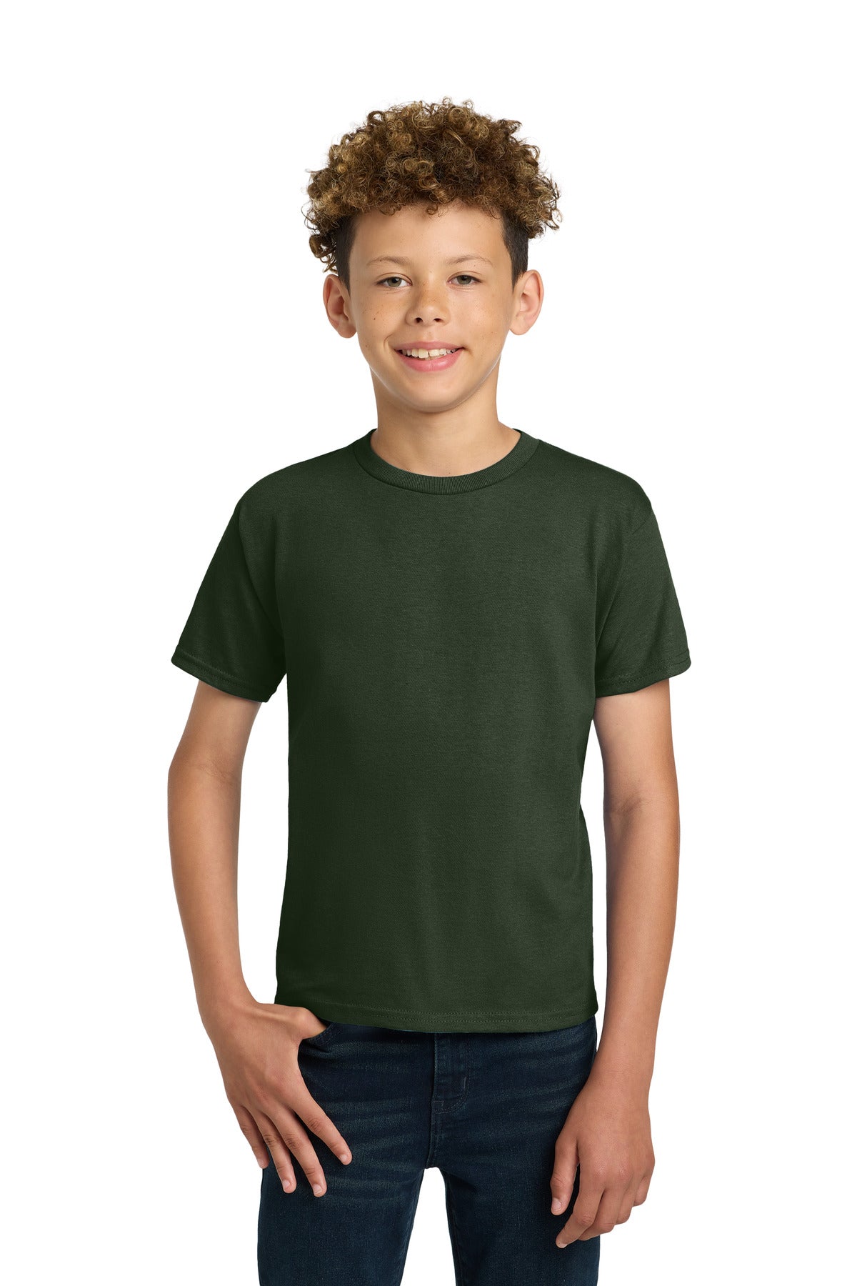 Gildan - Youth Ultra Cotton 100% US Cotton T-Shirt. 2000B - Forest - front