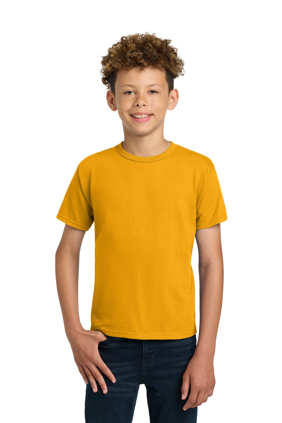 Gildan - Youth Ultra Cotton 100% US Cotton T-Shirt. 2000B - Gold - front