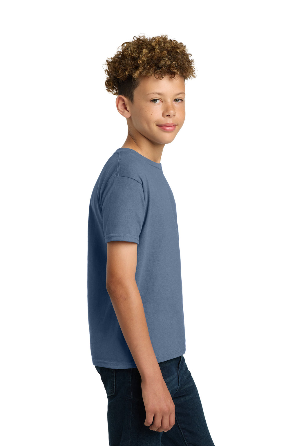 Gildan - Youth Ultra Cotton 100% US Cotton T-Shirt. 2000B - Indigo Blue - side