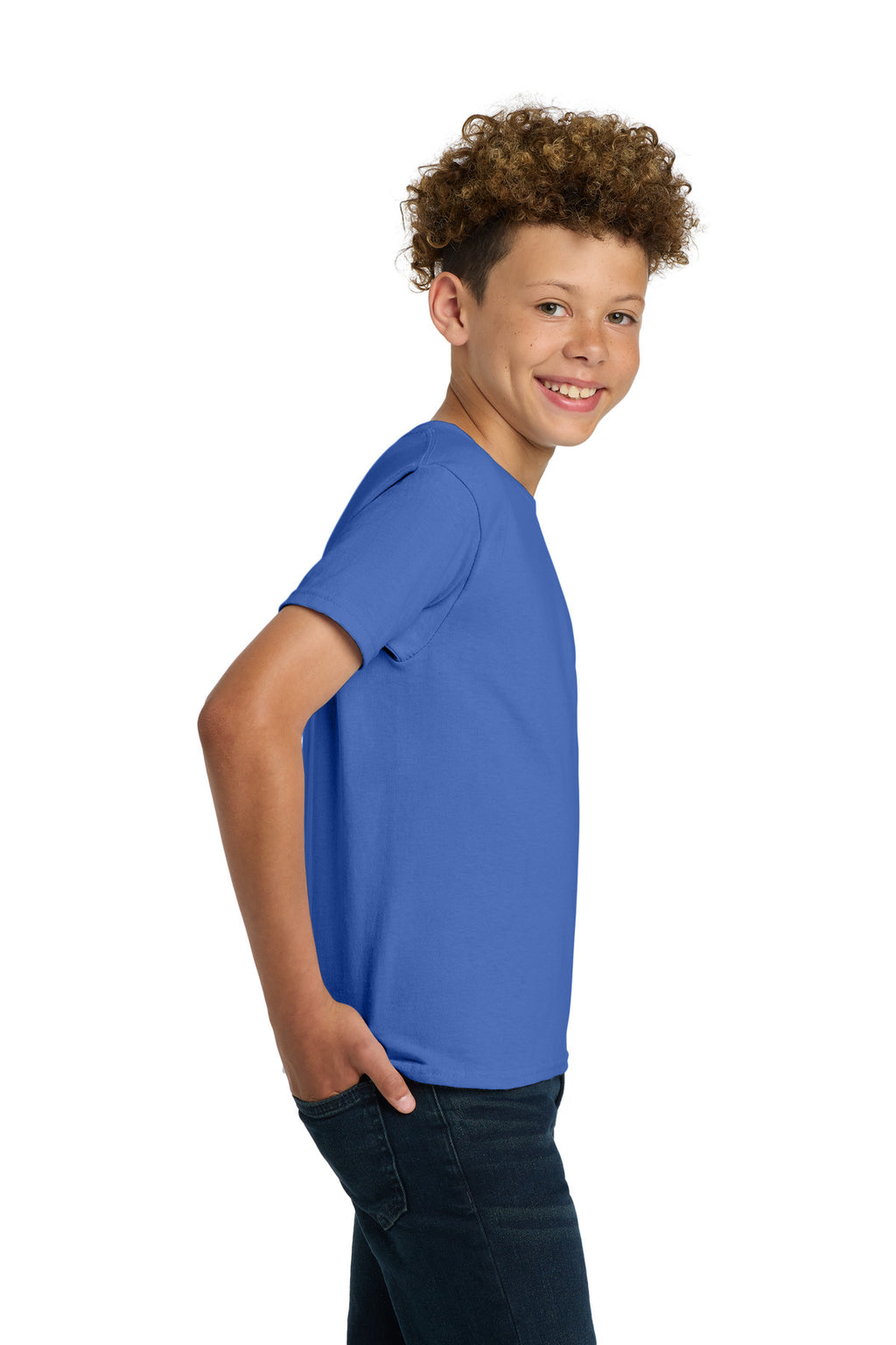 Gildan - Youth Ultra Cotton 100% US Cotton T-Shirt. 2000B - Iris - side