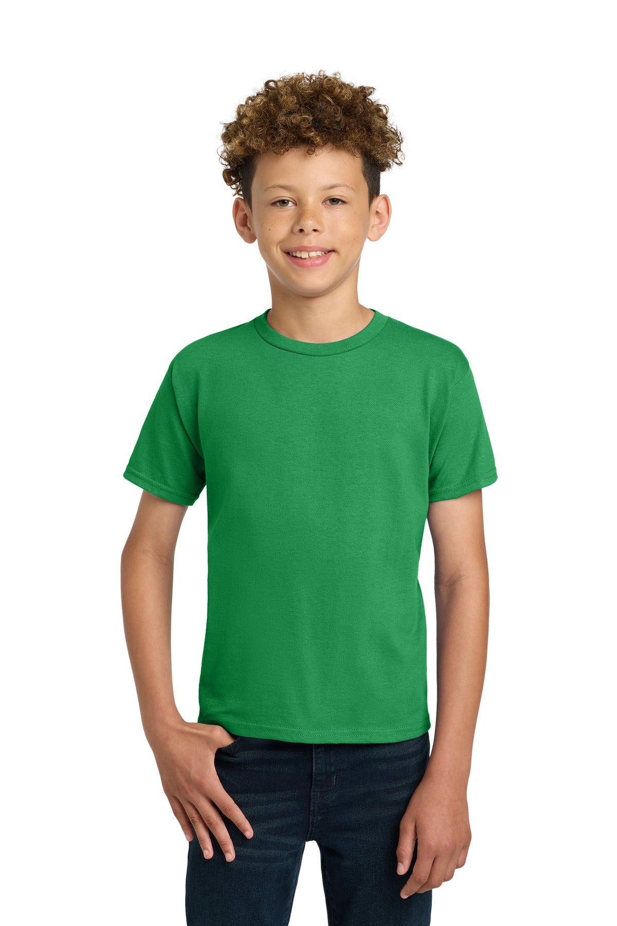 Gildan - Youth Ultra Cotton 100% US Cotton T-Shirt. 2000B - Irish Green - front