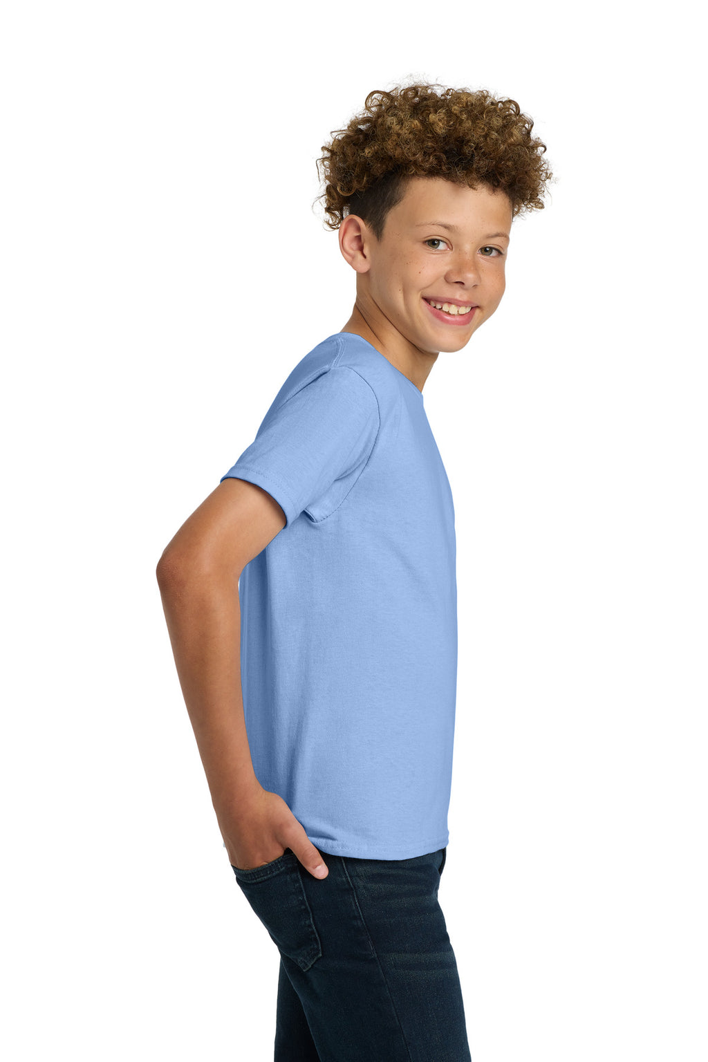 Gildan - Youth Ultra Cotton 100% US Cotton T-Shirt. 2000B - Light Blue - side
