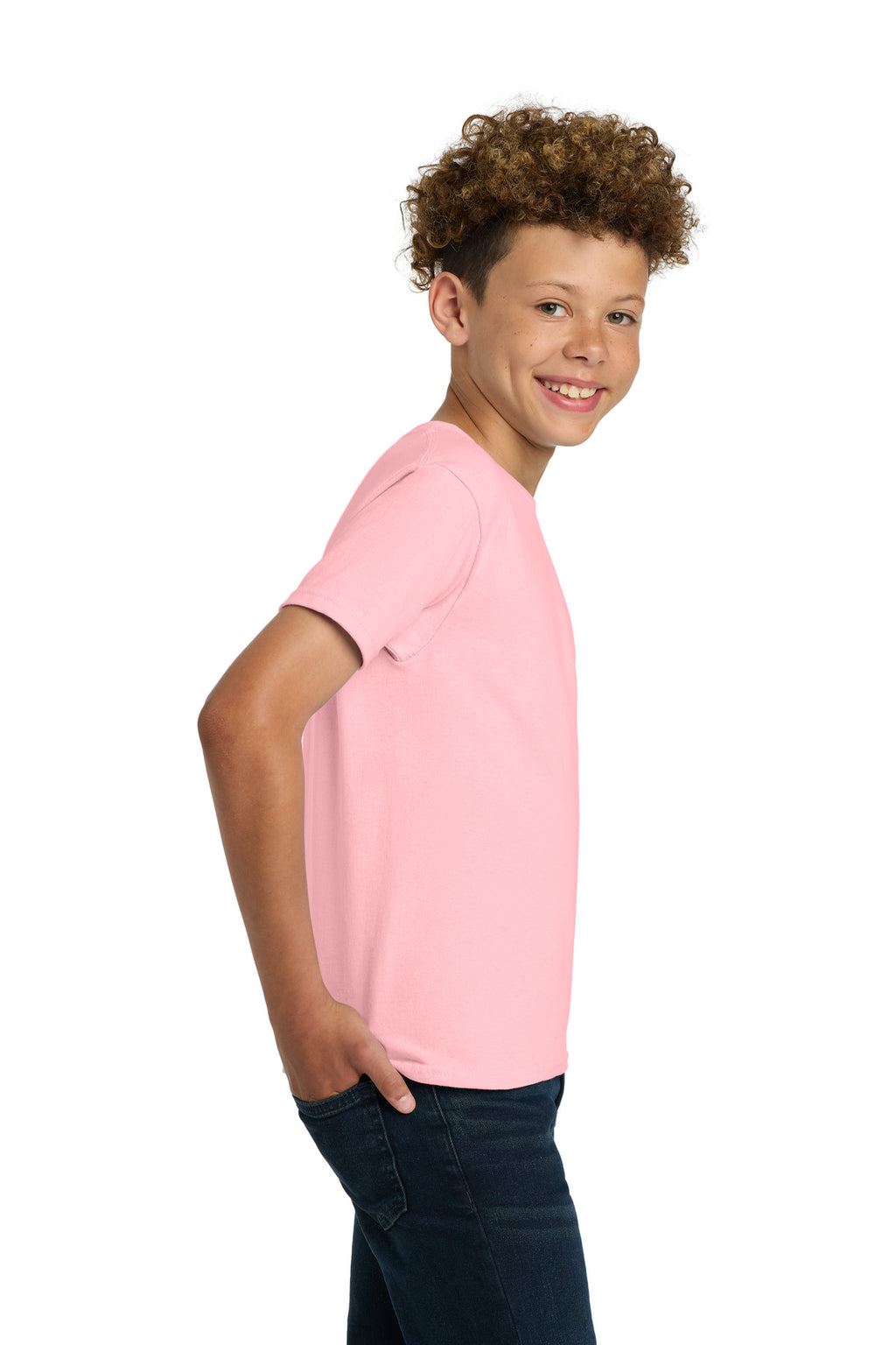 Gildan - Youth Ultra Cotton 100% US Cotton T-Shirt. 2000B - Light Pink - side
