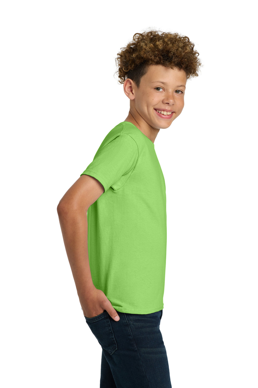 Gildan - Youth Ultra Cotton 100% US Cotton T-Shirt. 2000B - Lime - side