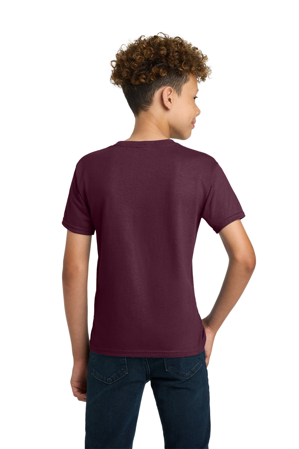 Gildan - Youth Ultra Cotton 100% US Cotton T-Shirt. 2000B - Maroon - back