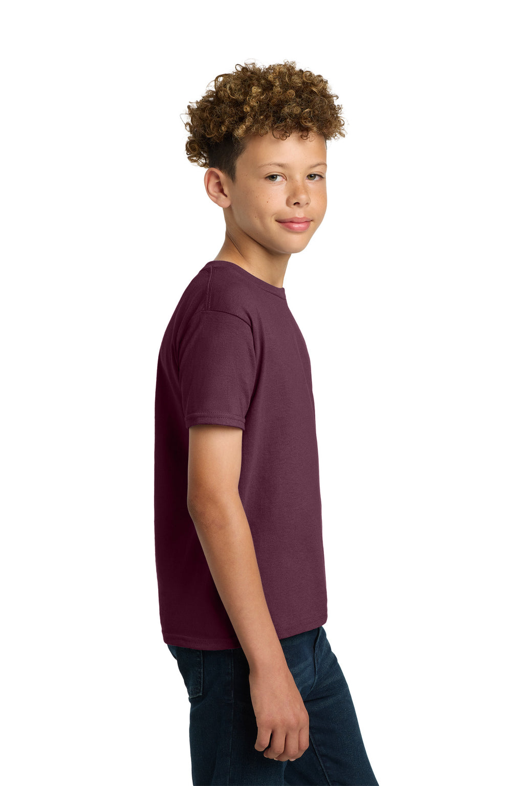 Gildan - Youth Ultra Cotton 100% US Cotton T-Shirt. 2000B - Maroon - side