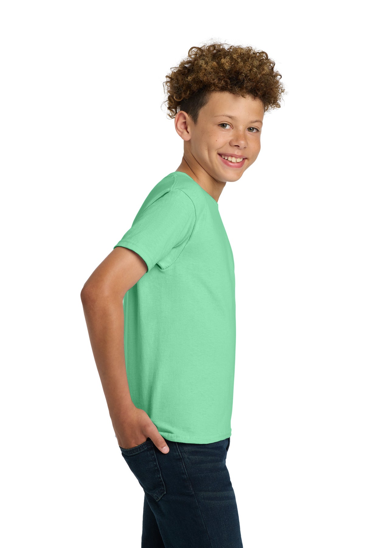 Gildan - Youth Ultra Cotton 100% US Cotton T-Shirt. 2000B - Mint Green - side