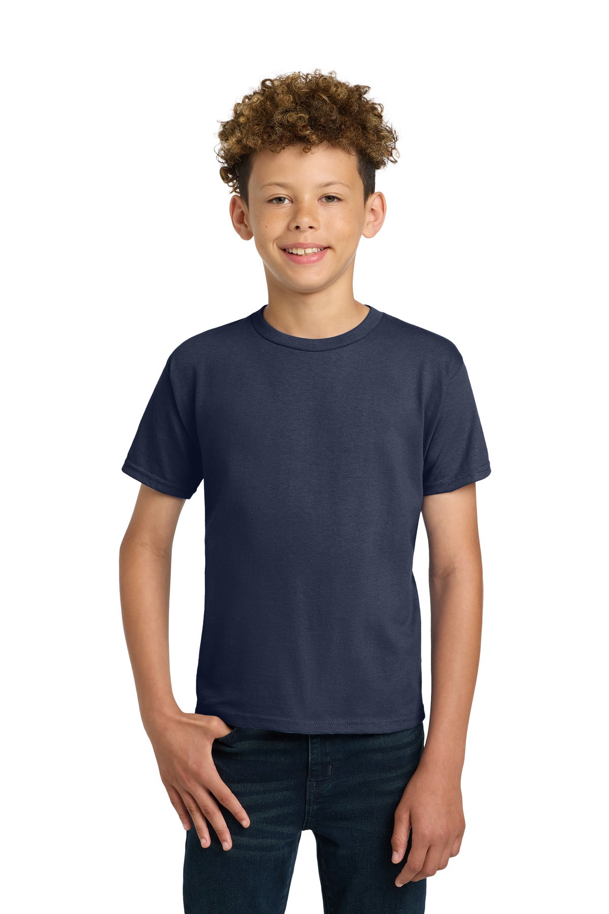 Gildan - Youth Ultra Cotton 100% US Cotton T-Shirt. 2000B - Navy - front