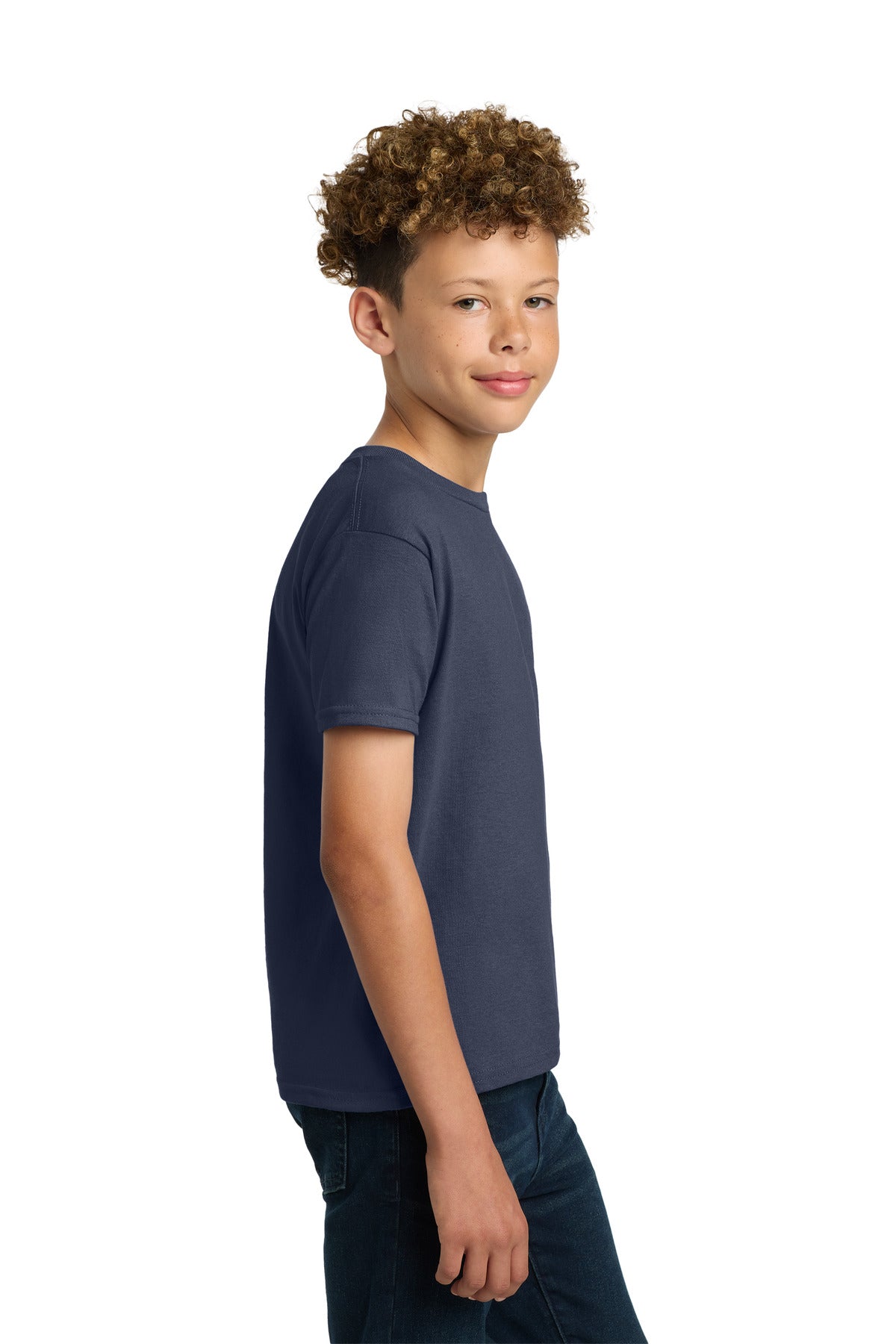 Gildan - Youth Ultra Cotton 100% US Cotton T-Shirt. 2000B - Navy - side